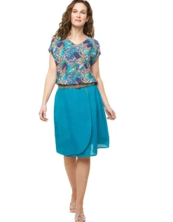 Best Top feuillage bleu Chemisiers & Blouses|Hauts