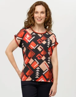 Best Top fluide motifs oranges T-shirts|Hauts