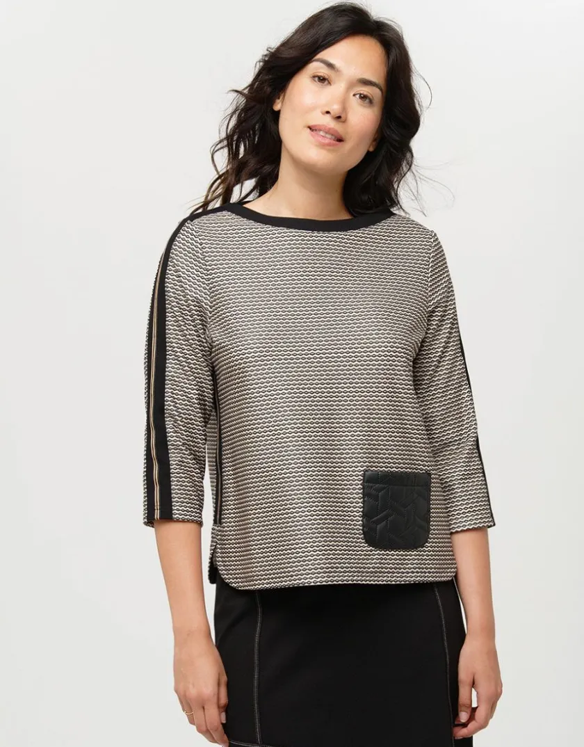 Fashion Top maille ample noir T-shirts|Hauts