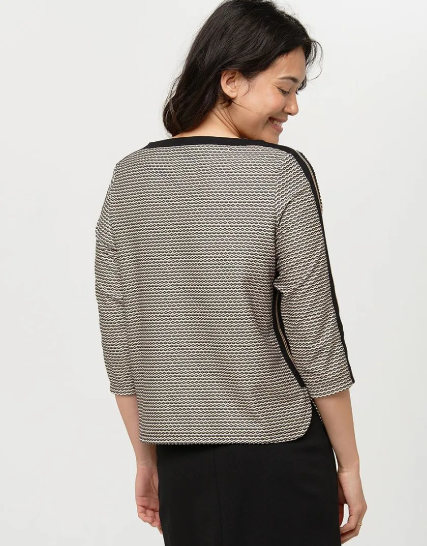 Fashion Top maille ample noir T-shirts|Hauts