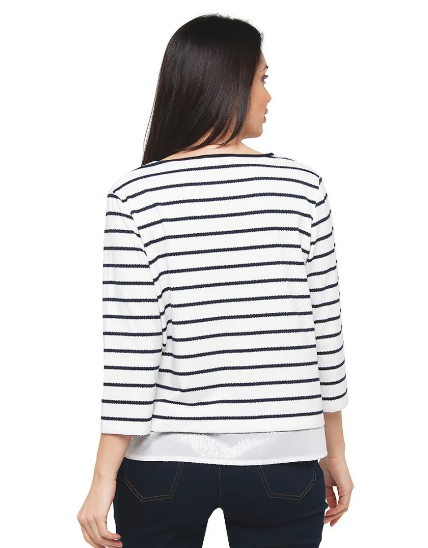 Clearance Top marinière blanc T-shirts|Hauts