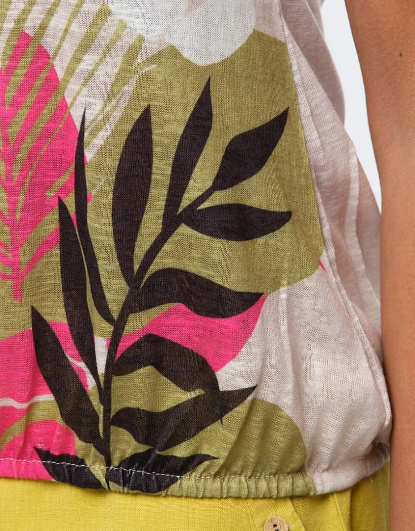 New T-shirt beige motif T-shirts|Hauts
