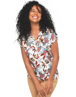 Discount T-shirt blanc fleuri T-shirts|Hauts