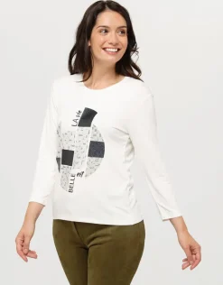 Online T-shirt blanc imprimé T-shirts|Hauts