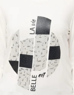 Online T-shirt blanc imprimé T-shirts|Hauts
