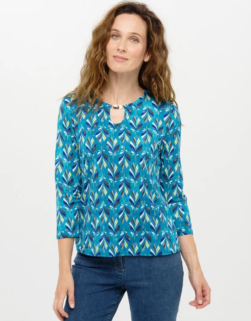 Discount T-shirt bleu à motifs T-shirts|Hauts