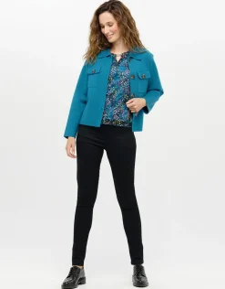 Online T-shirt bleu dentelle T-shirts|Hauts