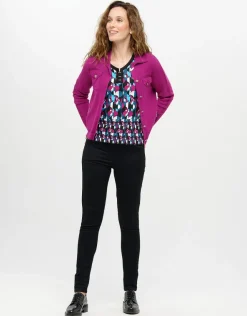 Outlet T-shirt bleu rose motifs T-shirts|Hauts