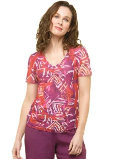 Online T-shirt chic violet motif Hauts|T-shirts