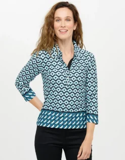 New T-shirt col chemise bleu T-shirts|Hauts