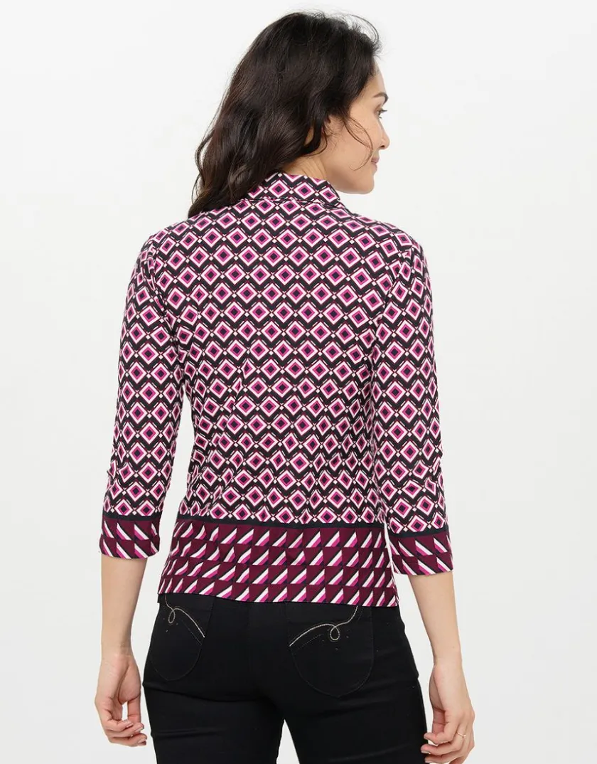Hot T-shirt col chemise rose T-shirts|Hauts