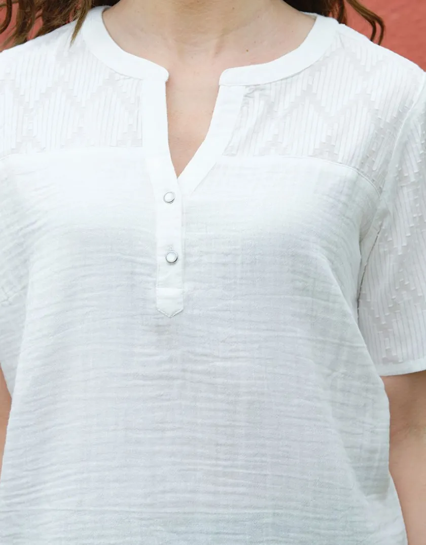 Fashion T-shirt coton blanc Chemisiers & Blouses|Hauts