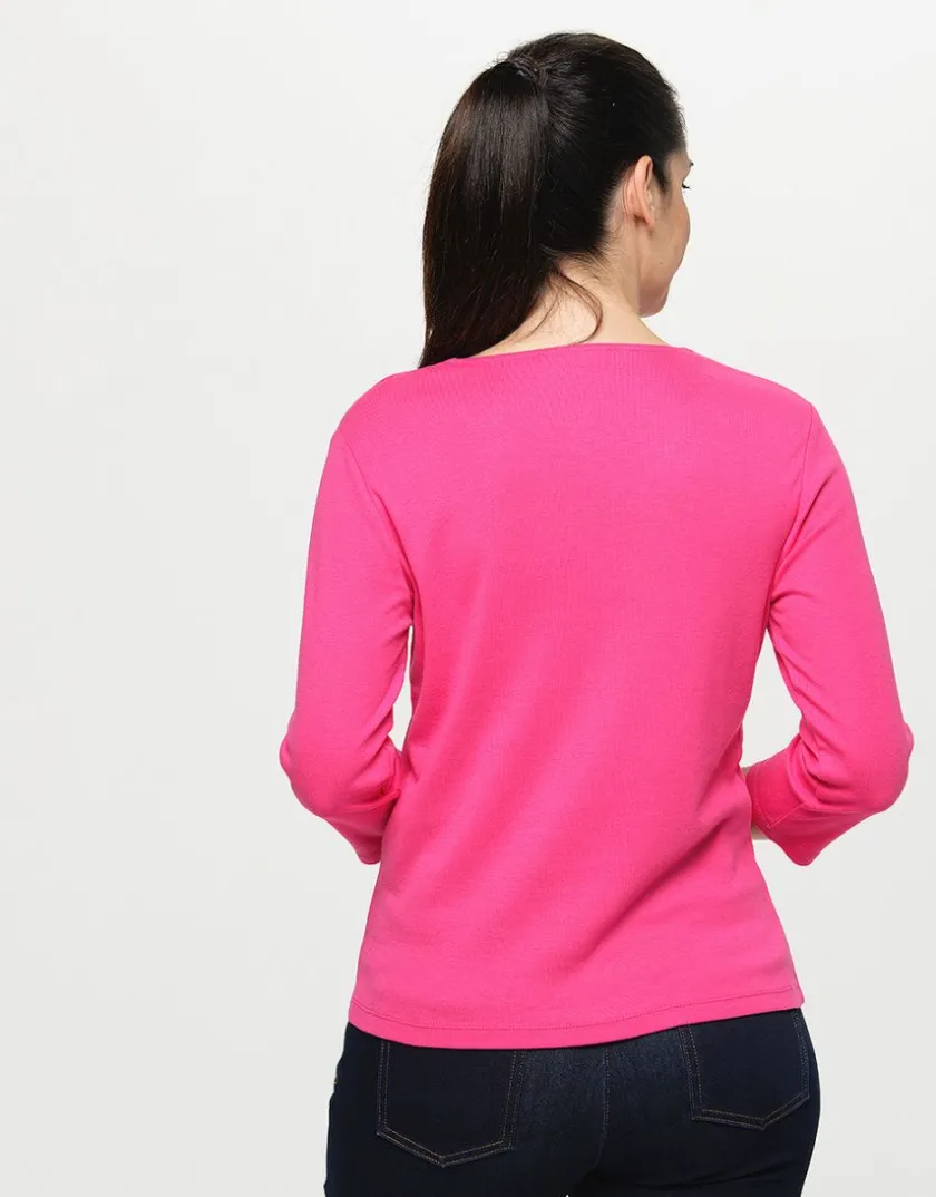 Hot T-shirt coton modal rose T-shirts|Hauts