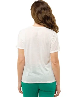 Outlet T-shirt écru col V T-shirts|Hauts