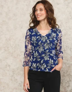 Clearance T-shirt dentelle bleu T-shirts|Hauts