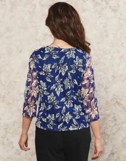 Clearance T-shirt dentelle bleu T-shirts|Hauts
