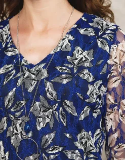 Clearance T-shirt dentelle bleu T-shirts|Hauts