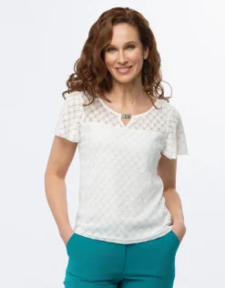 Discount T-shirt dentelle chic T-shirts|Hauts