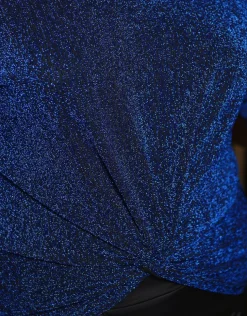 Clearance T-shirt drapé chic bleu Chemisiers & Blouses|Hauts