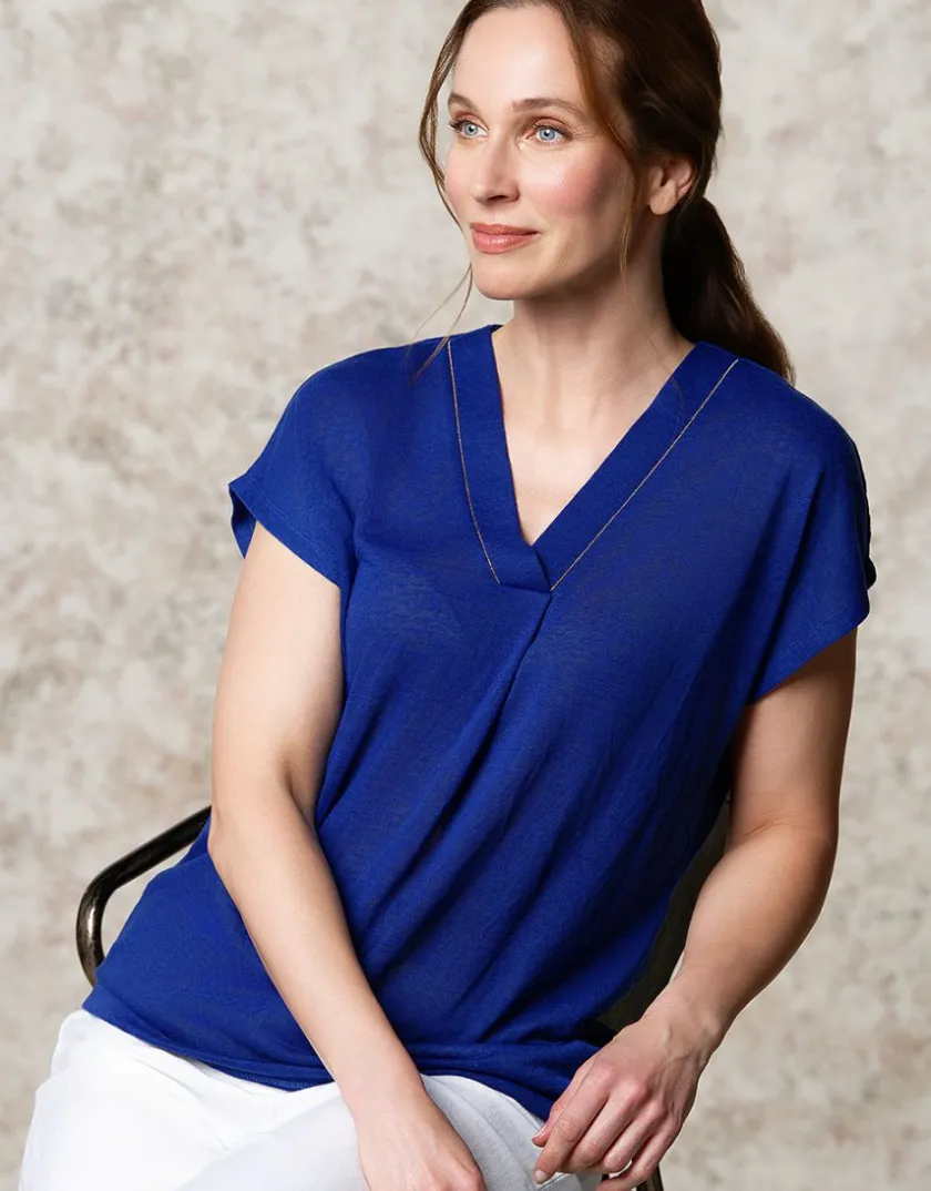 Outlet T-shirt fluide bleu dur T-shirts|Hauts