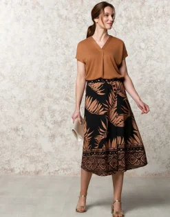 Discount T-shirt fluide marron T-shirts|Hauts