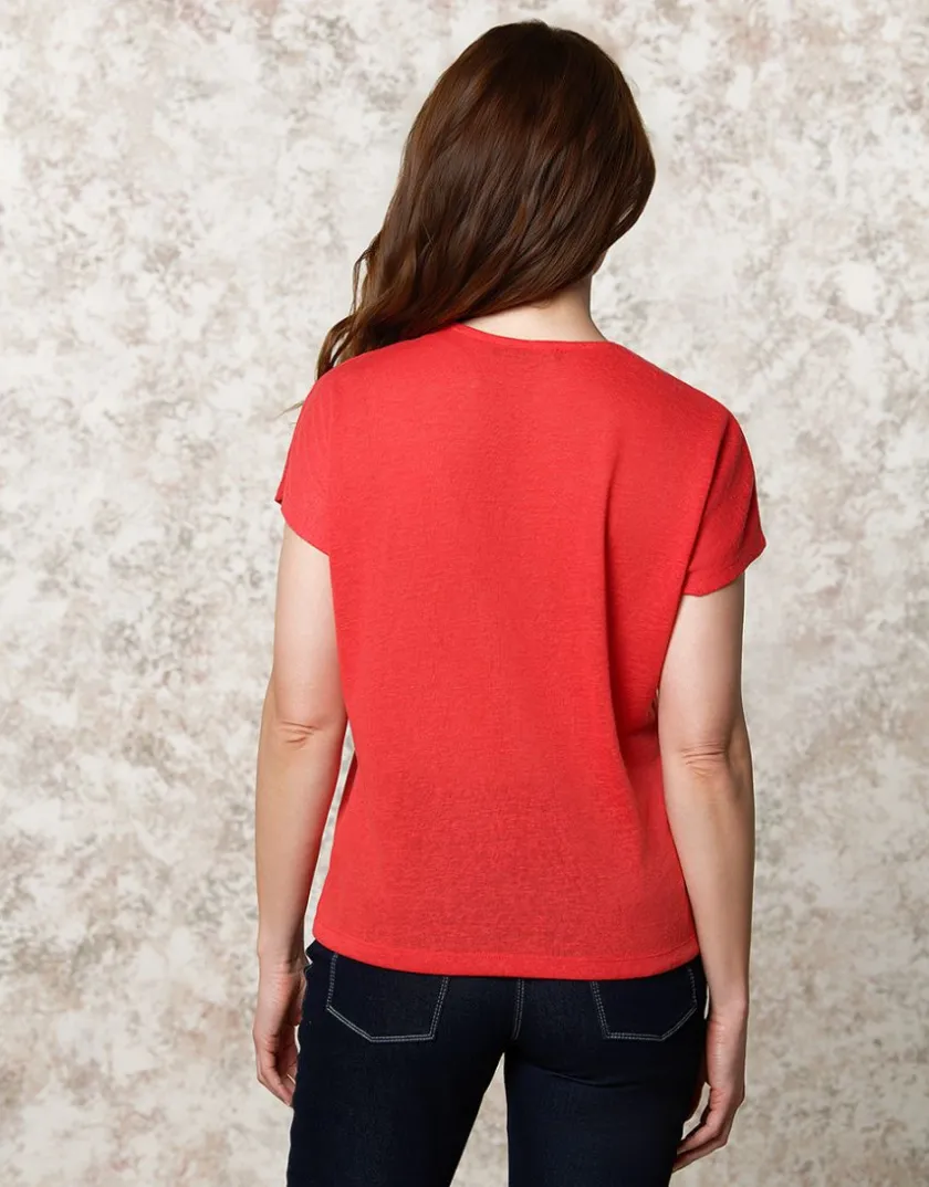 Sale T-shirt fluide rouge T-shirts|Hauts