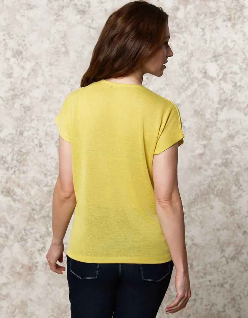 Online T-shirt fluide vert anis T-shirts|Hauts