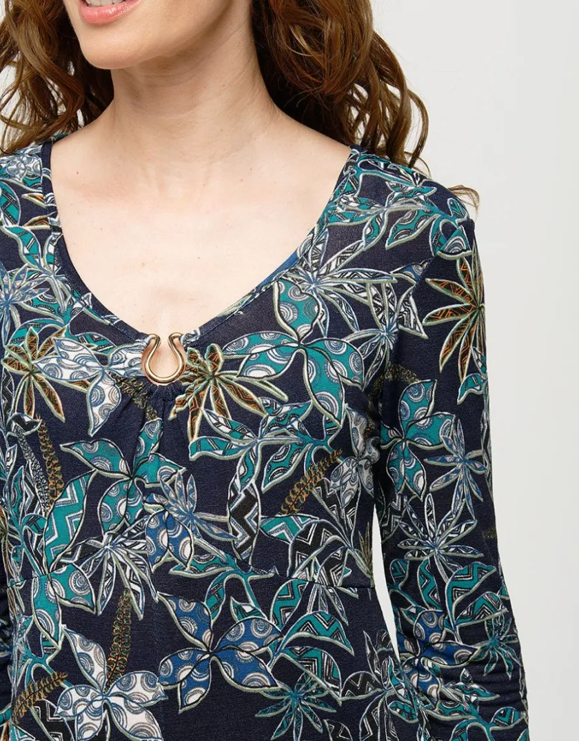 Online T-shirt imprimé bleu Hauts|T-shirts