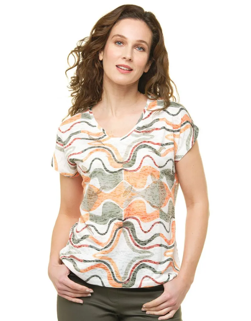 Hot T-shirt kaki orange T-shirts|Hauts