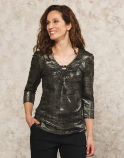 Sale T-Shirt lamé doré Hauts|T-shirts