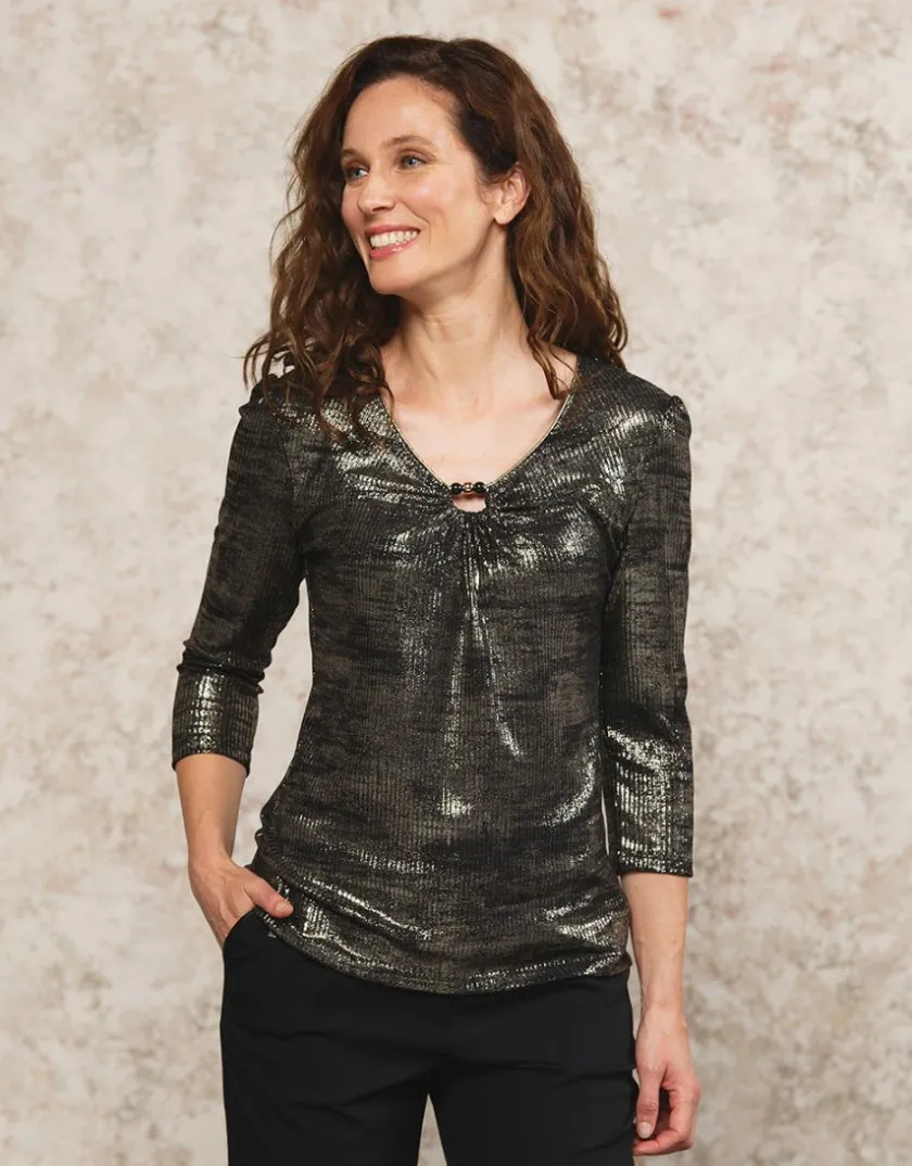 Sale T-Shirt lamé doré Hauts|T-shirts