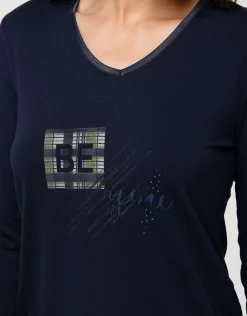 New T-shirt marine imprimé T-shirts|Hauts