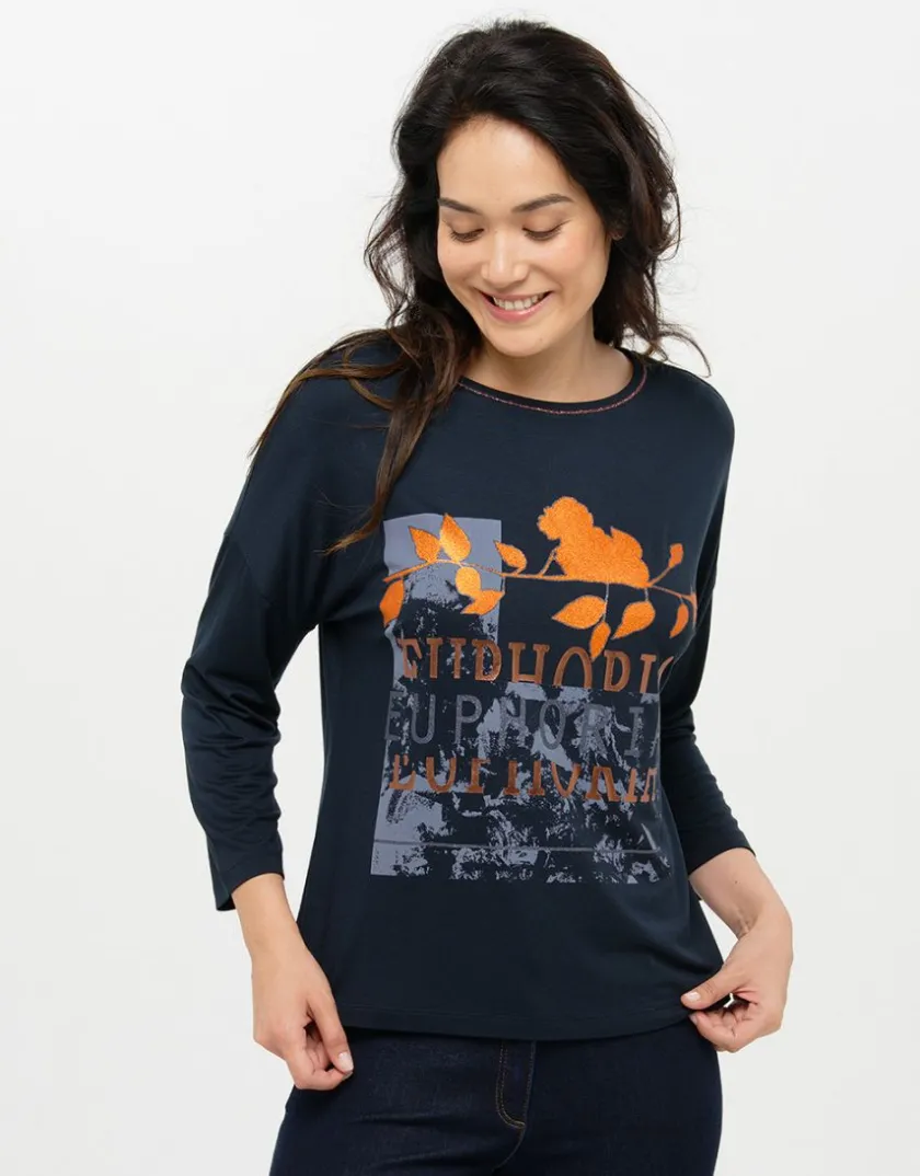 Hot T-shirt marine motif T-shirts|Hauts