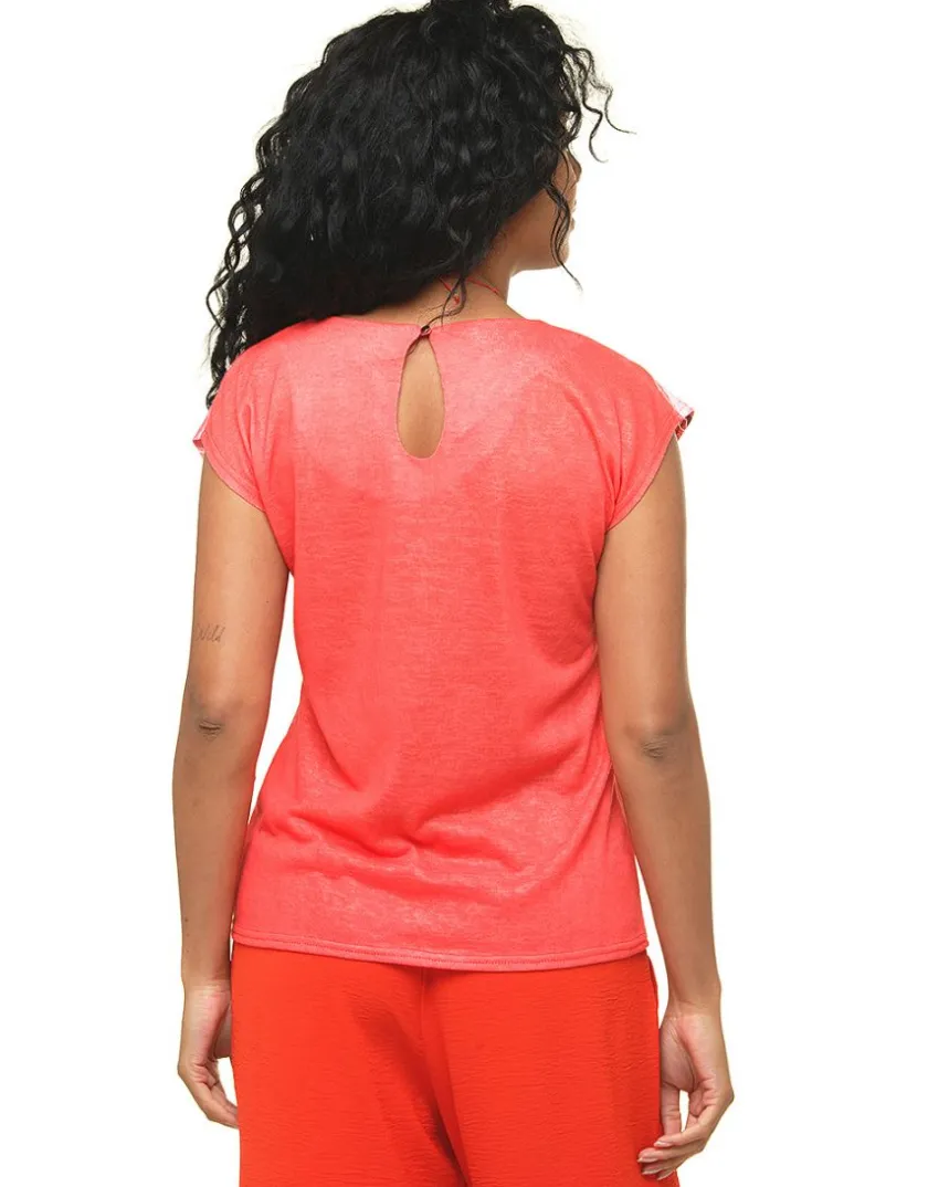 Hot T-shirt motif corail T-shirts|Hauts