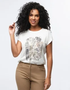 Outlet T-shirt motif ethnique T-shirts|Hauts