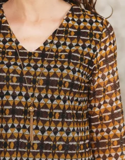 Fashion T-shirt motif jaune T-shirts|Hauts