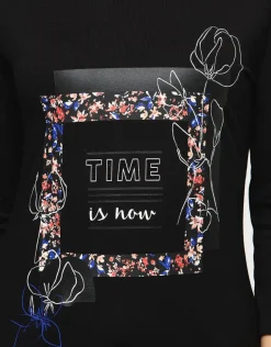 Hot T-shirt noir imprimé T-shirts|Hauts