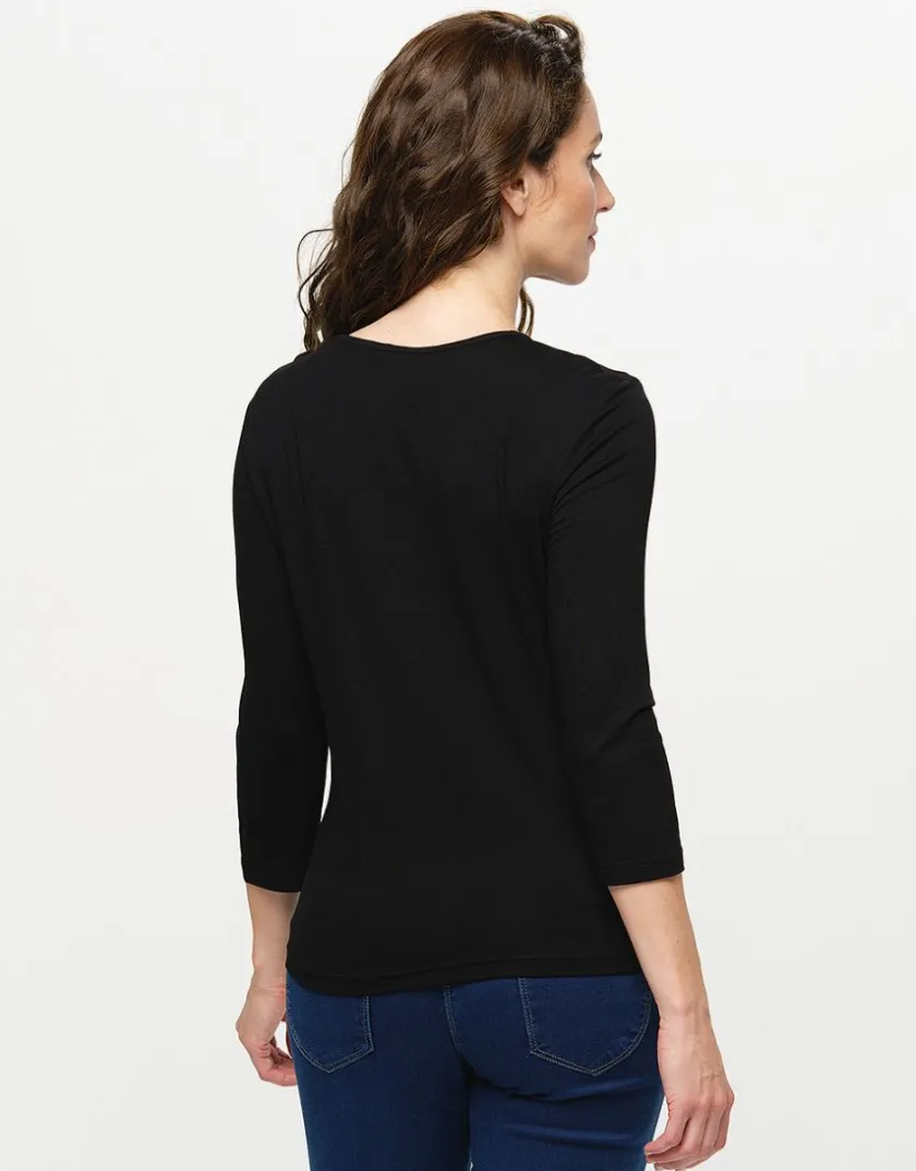 Hot T-shirt noir imprimé T-shirts|Hauts