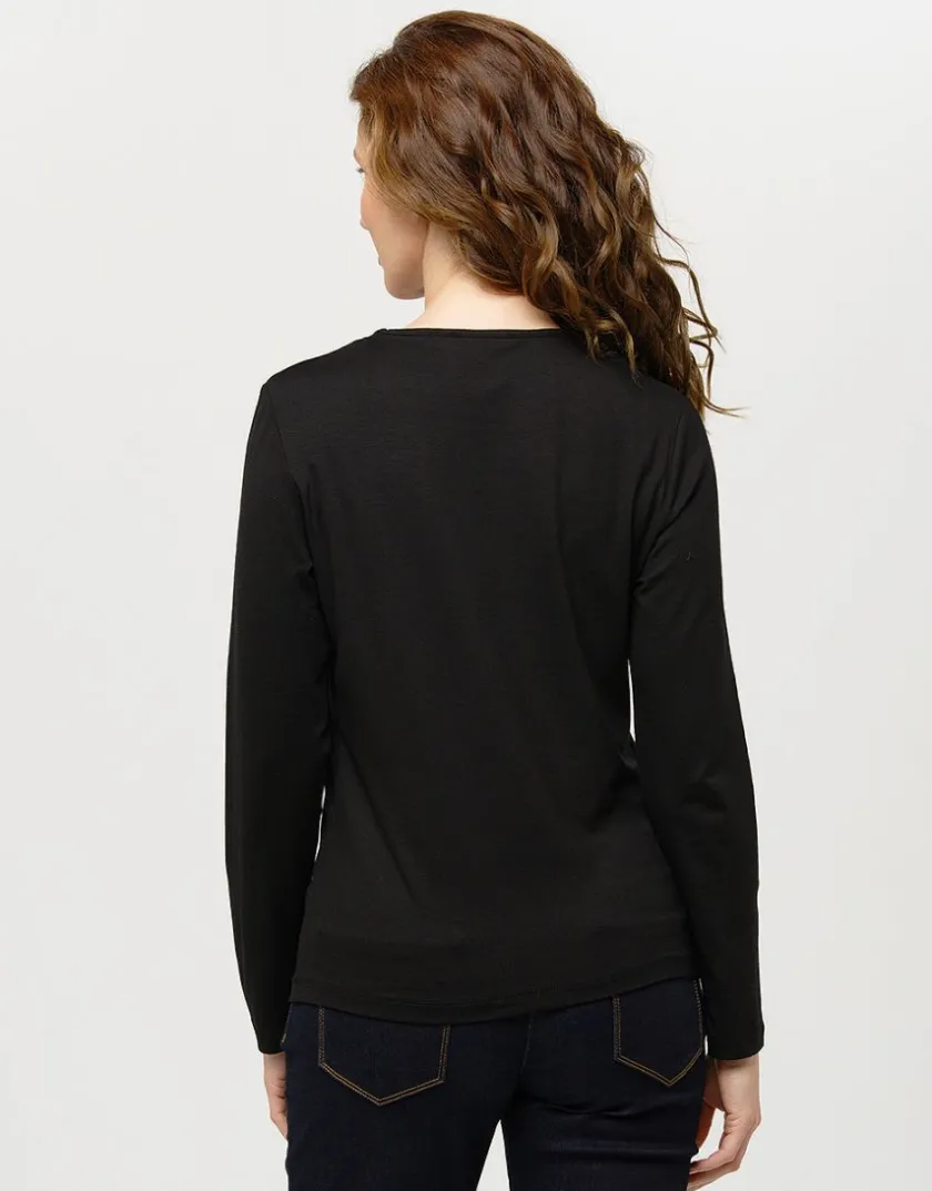 Fashion T-shirt noir motif pop T-shirts|Hauts