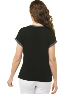 Clearance T-shirt noir strass T-shirts|Hauts