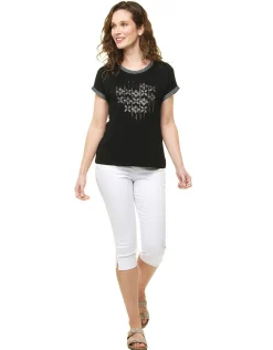 Clearance T-shirt noir strass T-shirts|Hauts