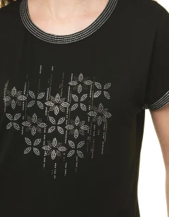 Clearance T-shirt noir strass T-shirts|Hauts