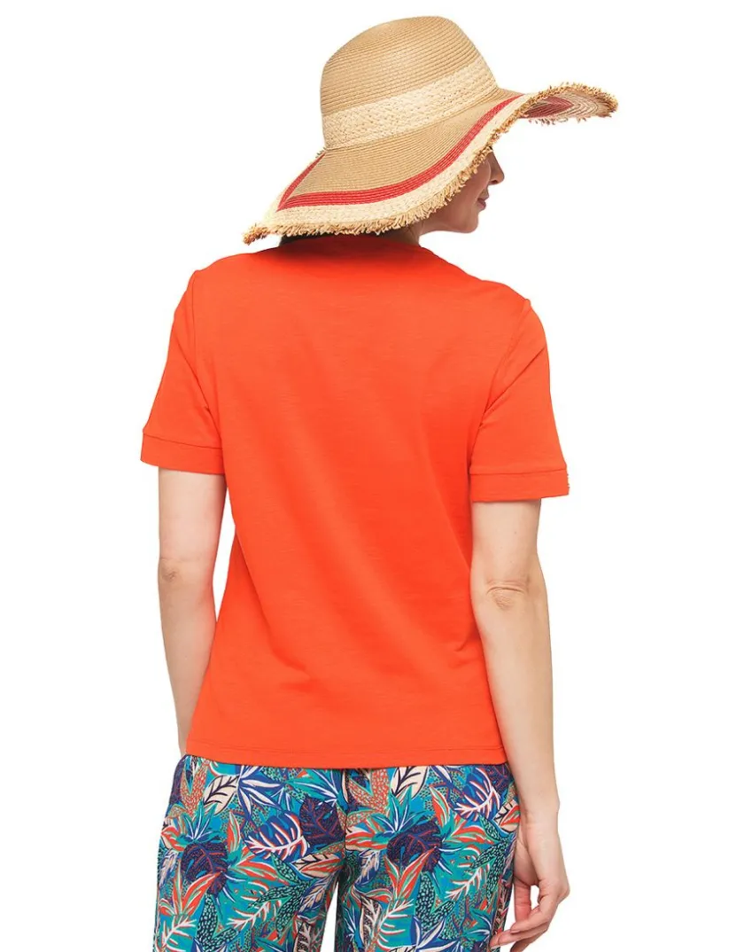 Online T-shirt orange coton T-shirts|Hauts