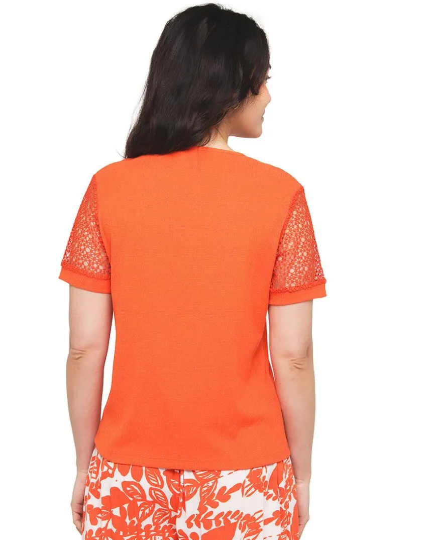 Sale T-shirt orange créponné Chemisiers & Blouses|Hauts