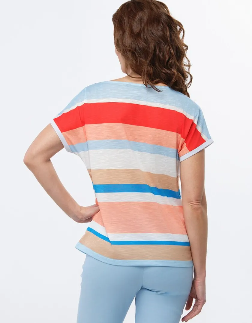 Fashion T-shirt rayé multicolore T-shirts|Hauts