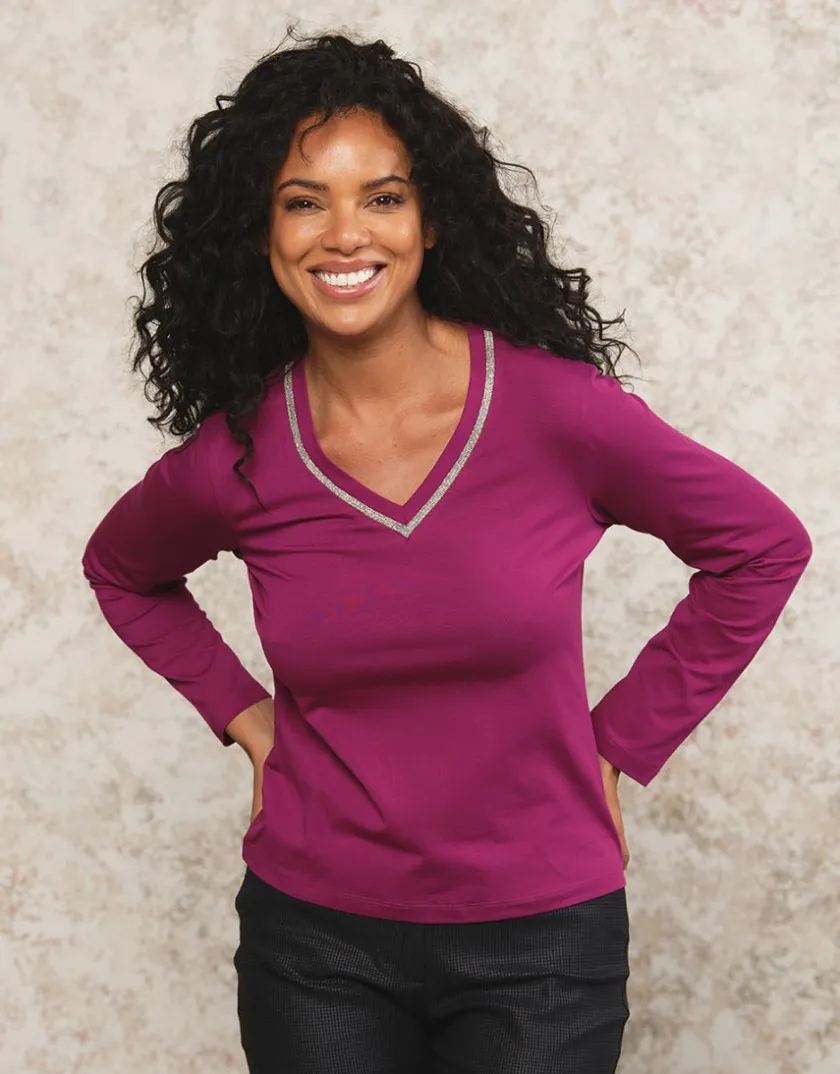 Sale T-shirt violet coton T-shirts|Hauts