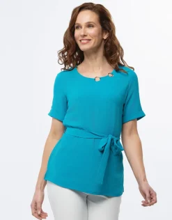 Discount Tunique chic émeraude Chemisiers & Blouses|Hauts