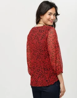 Sale Tunique plissée rouge Chemisiers & Blouses|Hauts