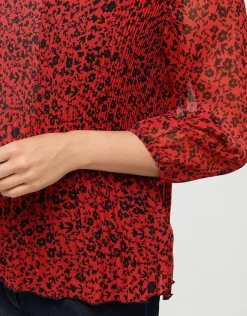 Sale Tunique plissée rouge Chemisiers & Blouses|Hauts