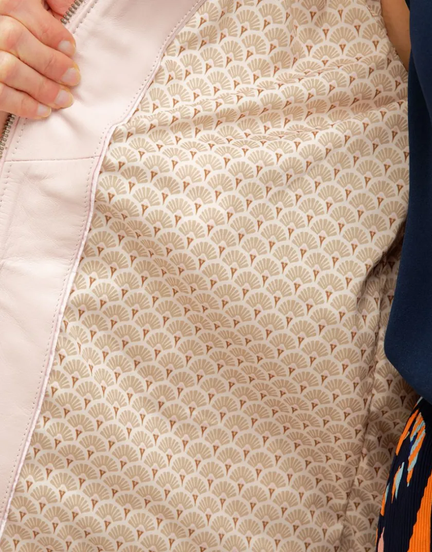 Sale Veste 100% cuir rose pale Habillées|Vestes